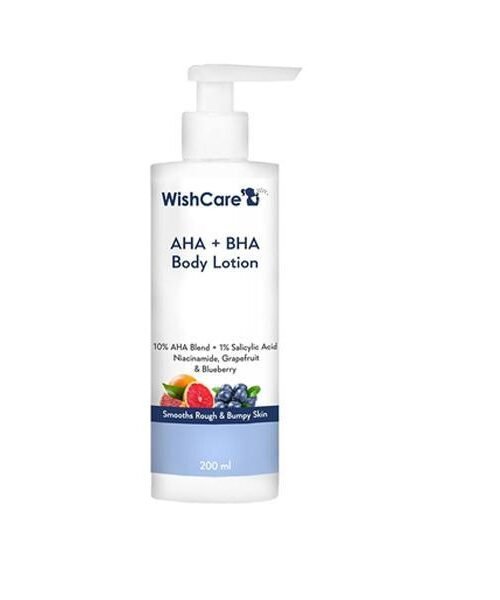 WishCare 10% AHA + 1% BHA Body Lotion Smooths Rough & Bumpy Skin With Niacinamide 200ml