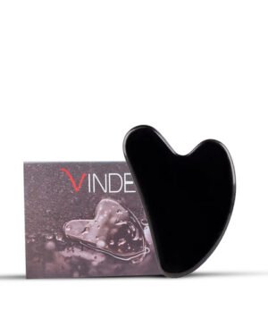 Natural Jade Stone Obsidian Gua Sha Massage Tool for Face and Body(Black)