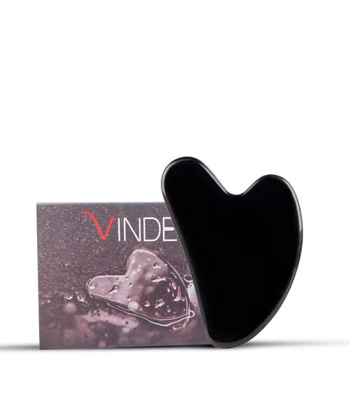 Natural Jade Stone Obsidian Gua Sha Massage Tool for Face and Body(Black)