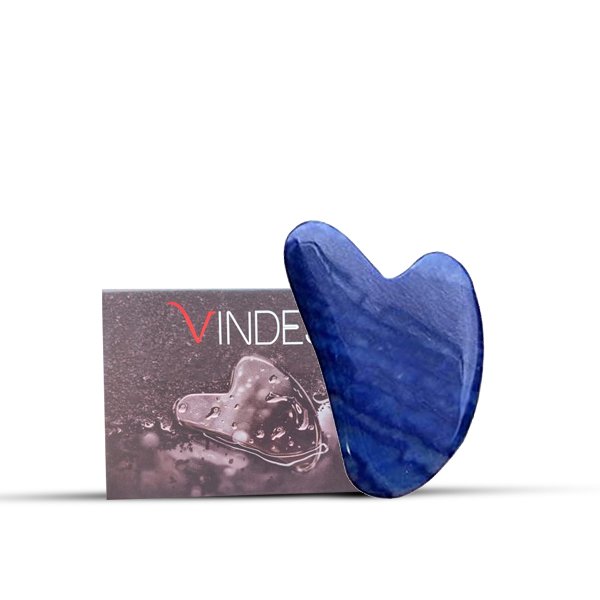 Natural Jade Stone Blue Aventurine Gua Sha Massage Tool for Face and Body(Blue)