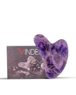 Natural Jade Stone Amethyst Gua Sha Massage Tool for Face and Body(Purple)
