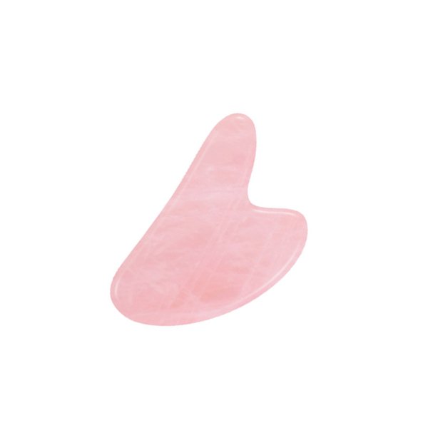 Natural Jade Stone Rose Quartz Gua Sha Massage Tool for Face and Body(Pink)