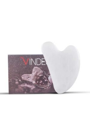 Natural Jade Stone White Crystal Gua Sha Massage Tool for Face and Body(White)