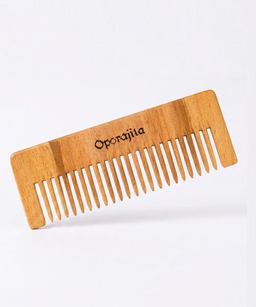 Oporajita Green Natural Wooden Hair Comb